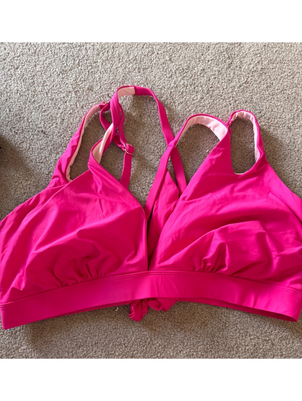 Time and Tru Hot Pink Strappy Bikini Swim Top 2X